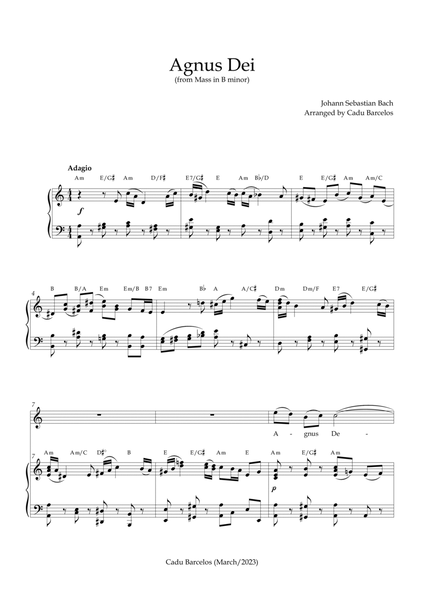 Agnus Dei - Mass B Minor BACH - A minor Chords image number null