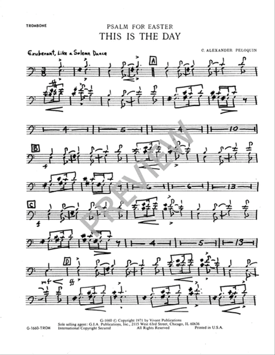 Psalm for Easter - Instrument edition Trombone scores gallery preview page 6