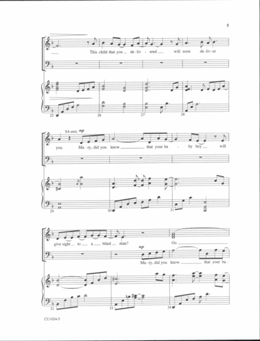 Mary, Did You Know? 4-Part scores gallery preview page 16