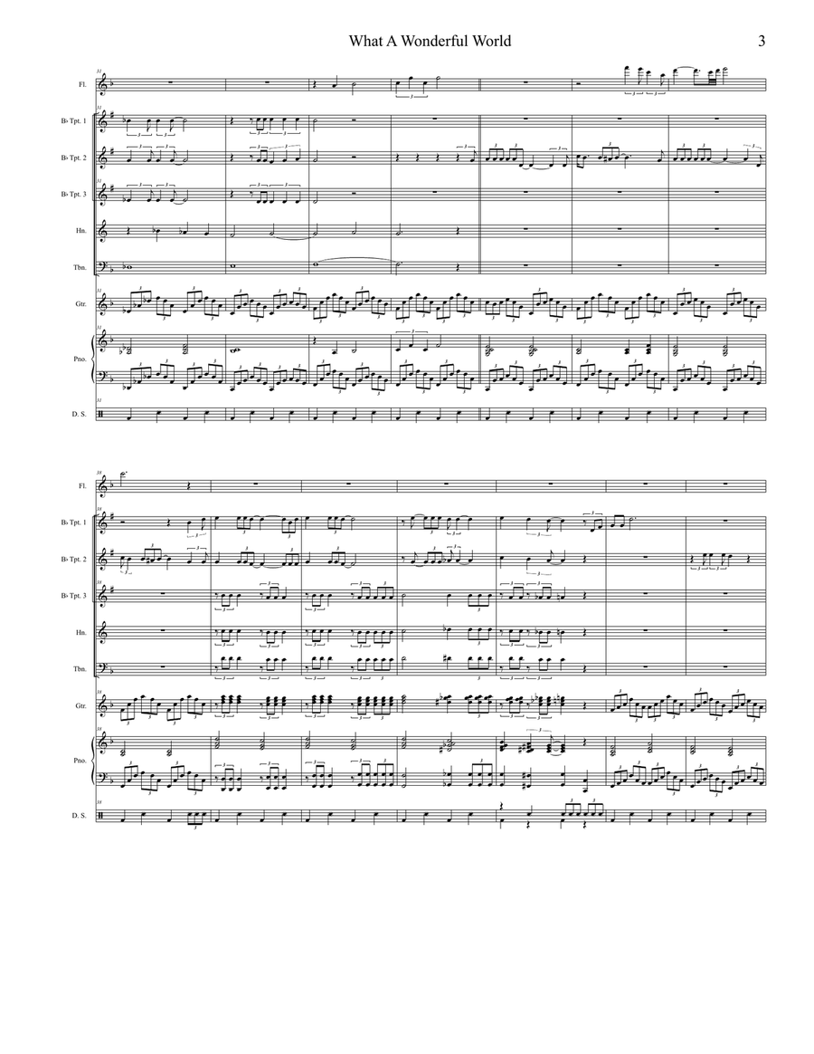 What A Wonderful World Brass Ensemble scores gallery preview page 3