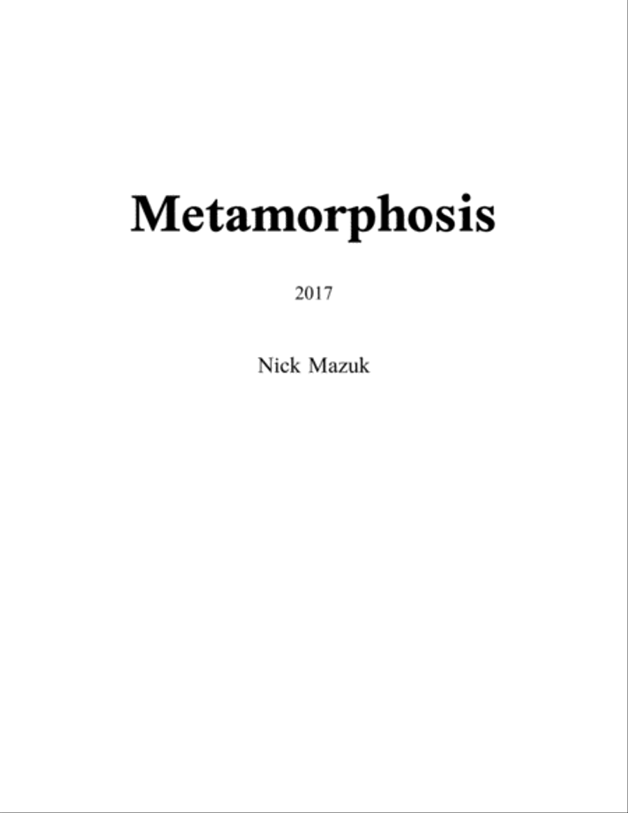 Metamorphosis (Score and Parts)