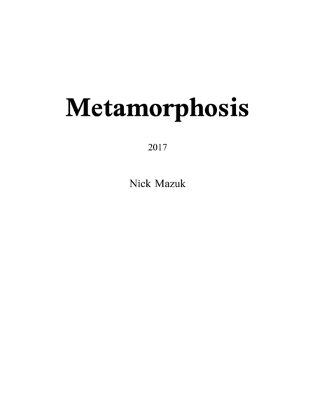 Metamorphosis (Score and Parts) image number null