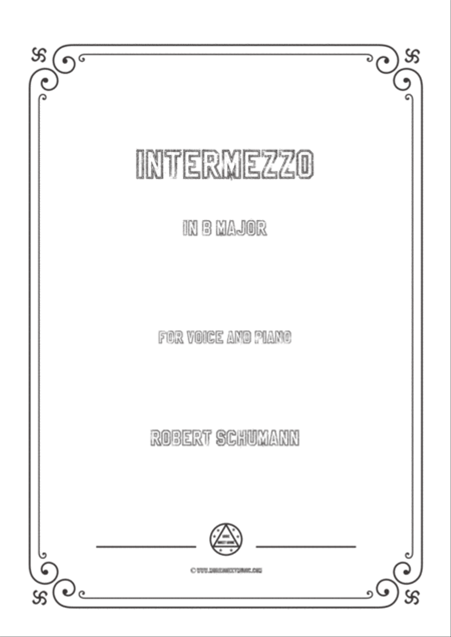 Schumann-Intermezzo in B Major,for Voice and Piano Voice Solo scores gallery preview page 1