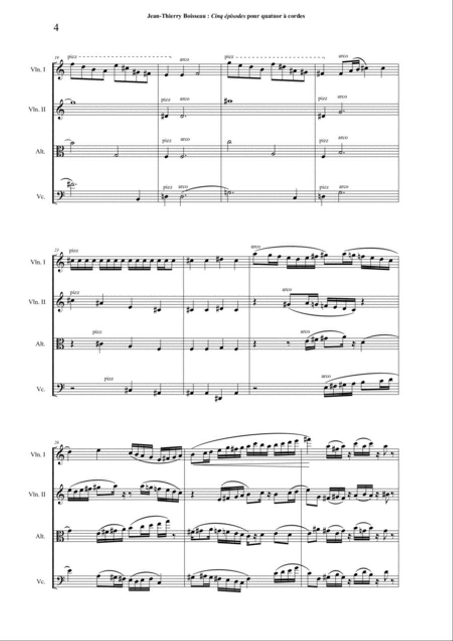 Cinq Episodes (Five Episodes) for string quartet String Quartet scores gallery preview page 4