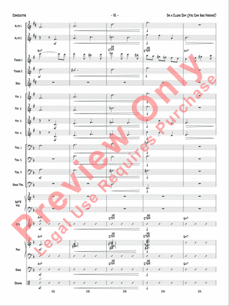 On a Clear Day (You Can See Forever) Jazz Ensemble scores gallery preview page 35