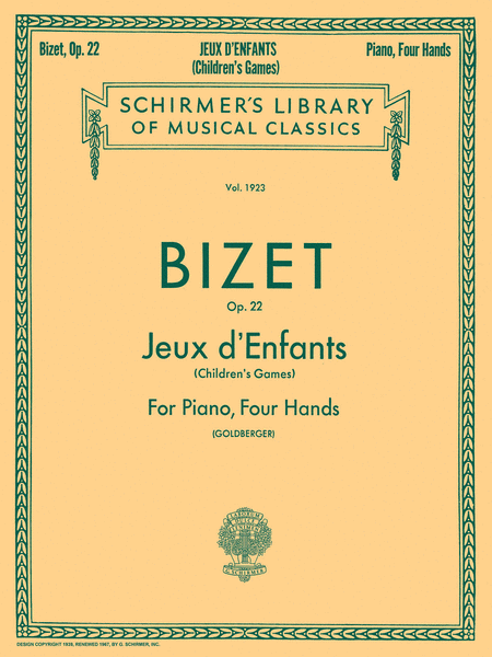 Jeux d'Enfants , Op. 22 by Georges Bizet 1 Piano, 4-Hands - Sheet Music