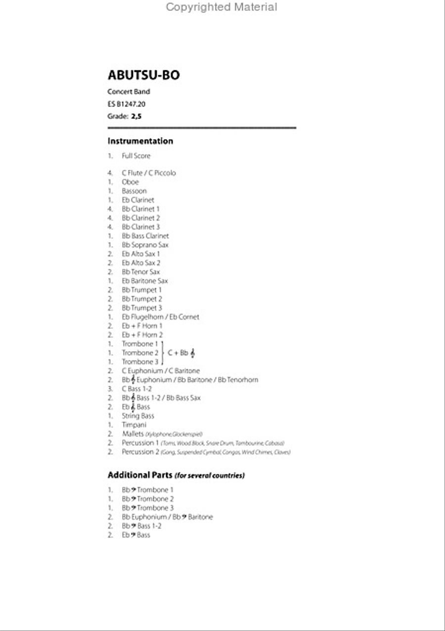Abutsu-Bo Concert Band scores gallery preview page 2