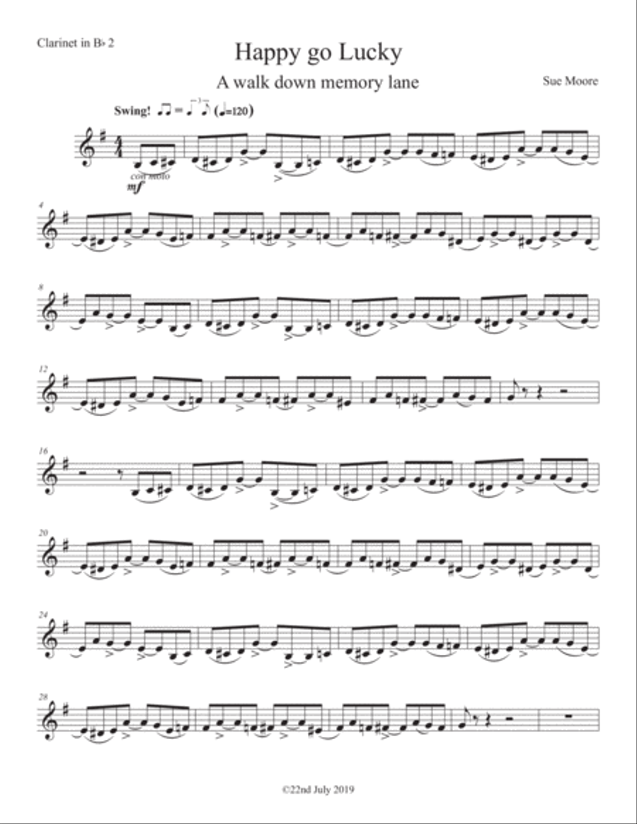 Happy Go Lucky Clarinet 2 Clarinet Solo scores gallery preview page 1