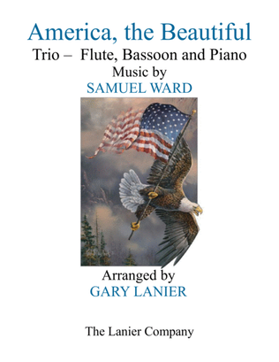 Book cover for AMERICA, THE BEAUTIFUL (Trio – Flute, Bassoon and Piano/Score and Parts)