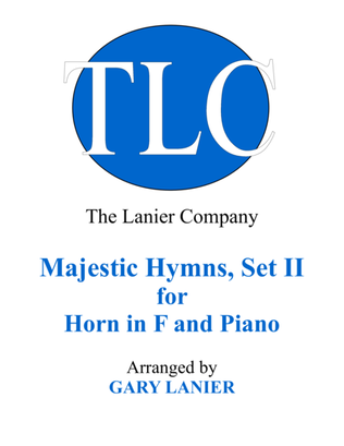 Book cover for MAJESTIC HYMNS, SET II (Duets for Horn in F & Piano)