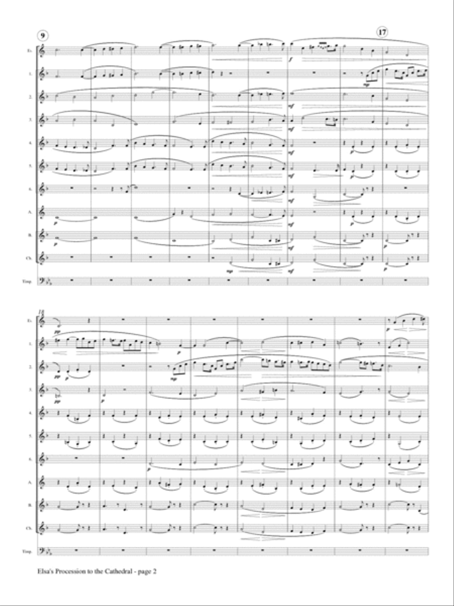 Elsa's Procession to the Cathedral for Clarinet Choir Clarinet Choir scores gallery preview page 3