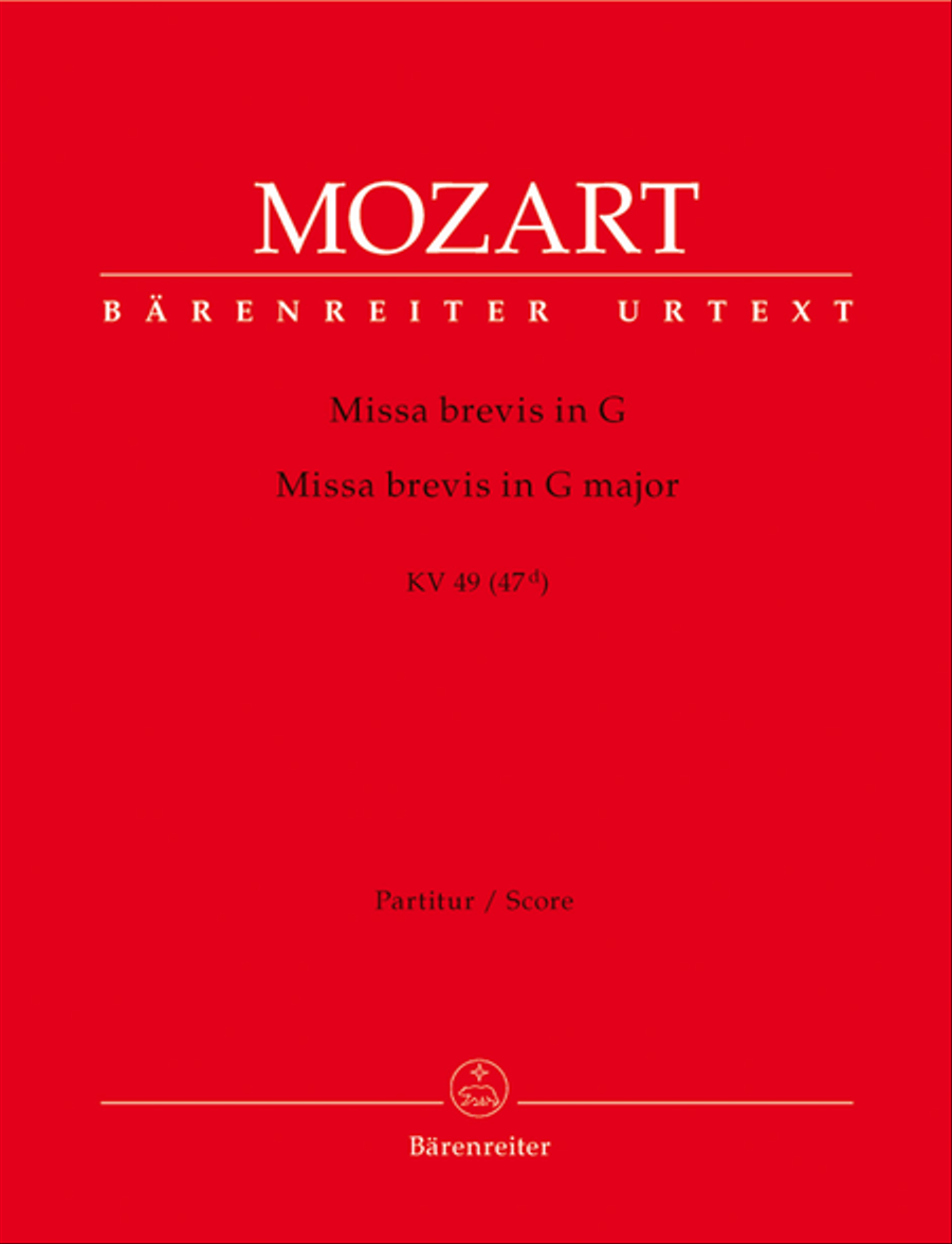 Missa brevis G major, KV 49 (47d) 4-Part scores gallery preview page 1
