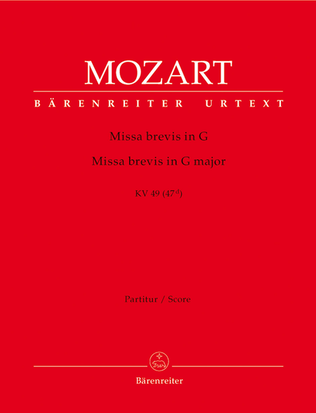 Book cover for Missa brevis G major, KV 49 (47d)