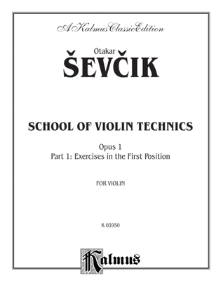 Book cover for Sevcík: School of Violin Technics, Op. 1, Volume I