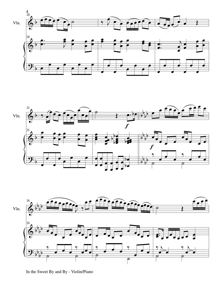 IN THE SWEET BY AND BY (Duet – Viiolin and Piano/Score and Parts) Piano scores gallery preview page 4