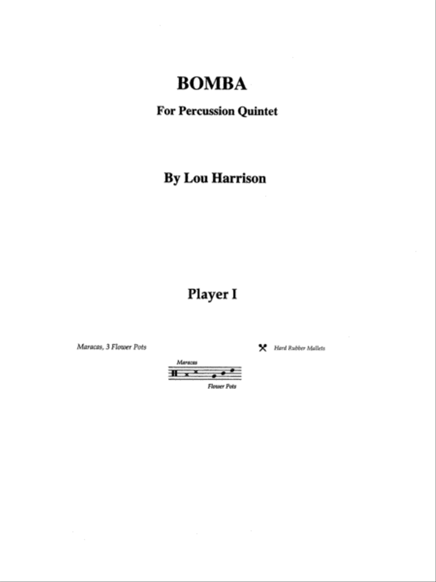 Bomba: 1st Percussion Percussion Ensemble scores gallery preview page 1