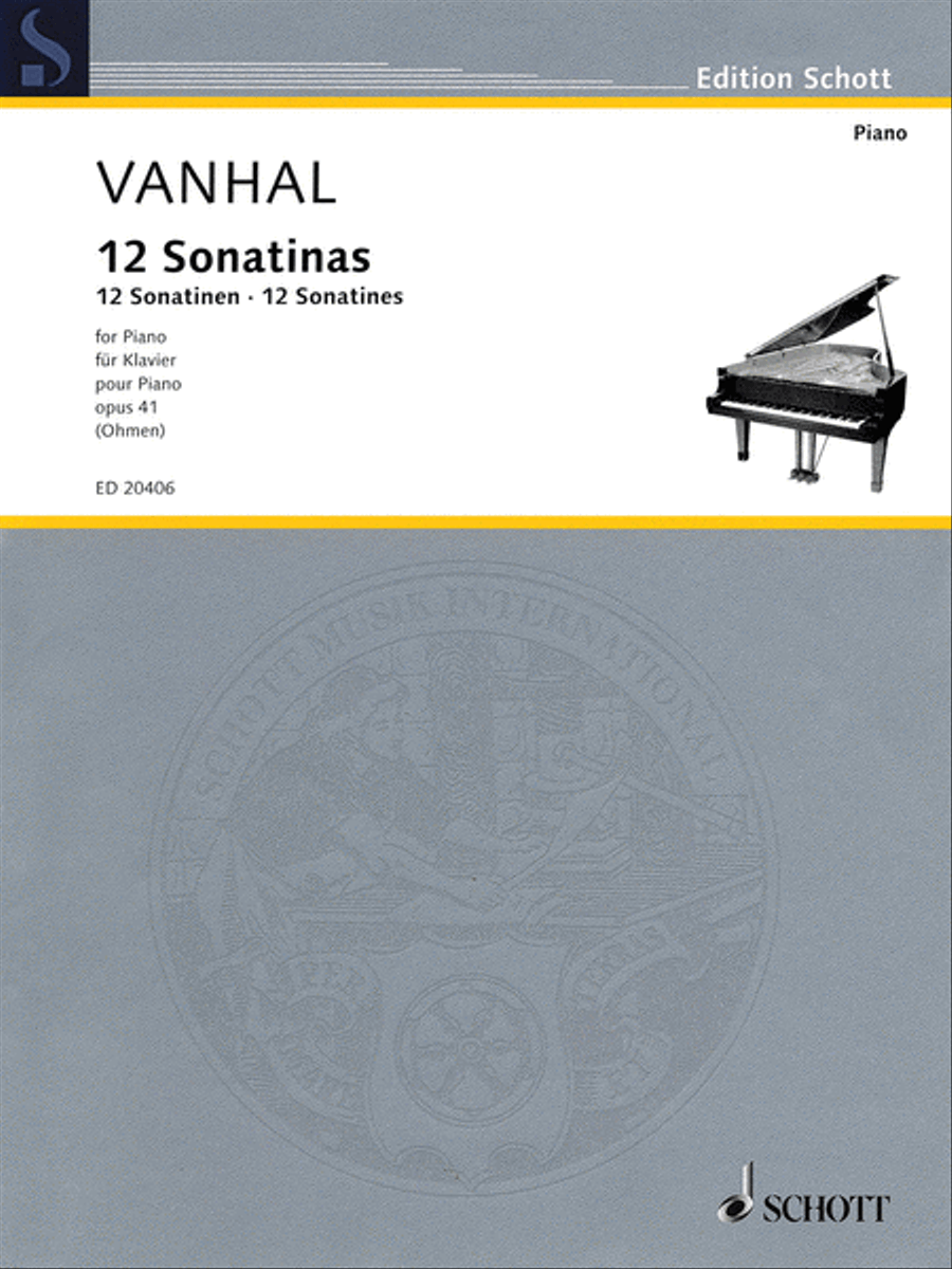 Johann Baptist Vanhal – 12 Easy and Progressive Sonatinas, Op. 41 Piano Solo scores gallery preview page 1