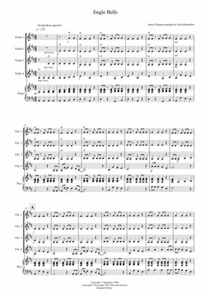 Jingle Bells (Jazzy Style!) for Violin Quartet
