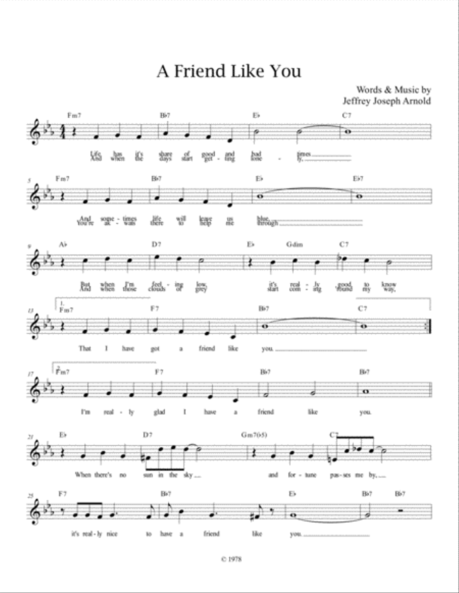 A Friend Like You Voice scores gallery preview page 1