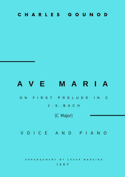 Ave Maria by Bach/Gounod - Voice and Piano - C Major (Full Score and Parts) image number null