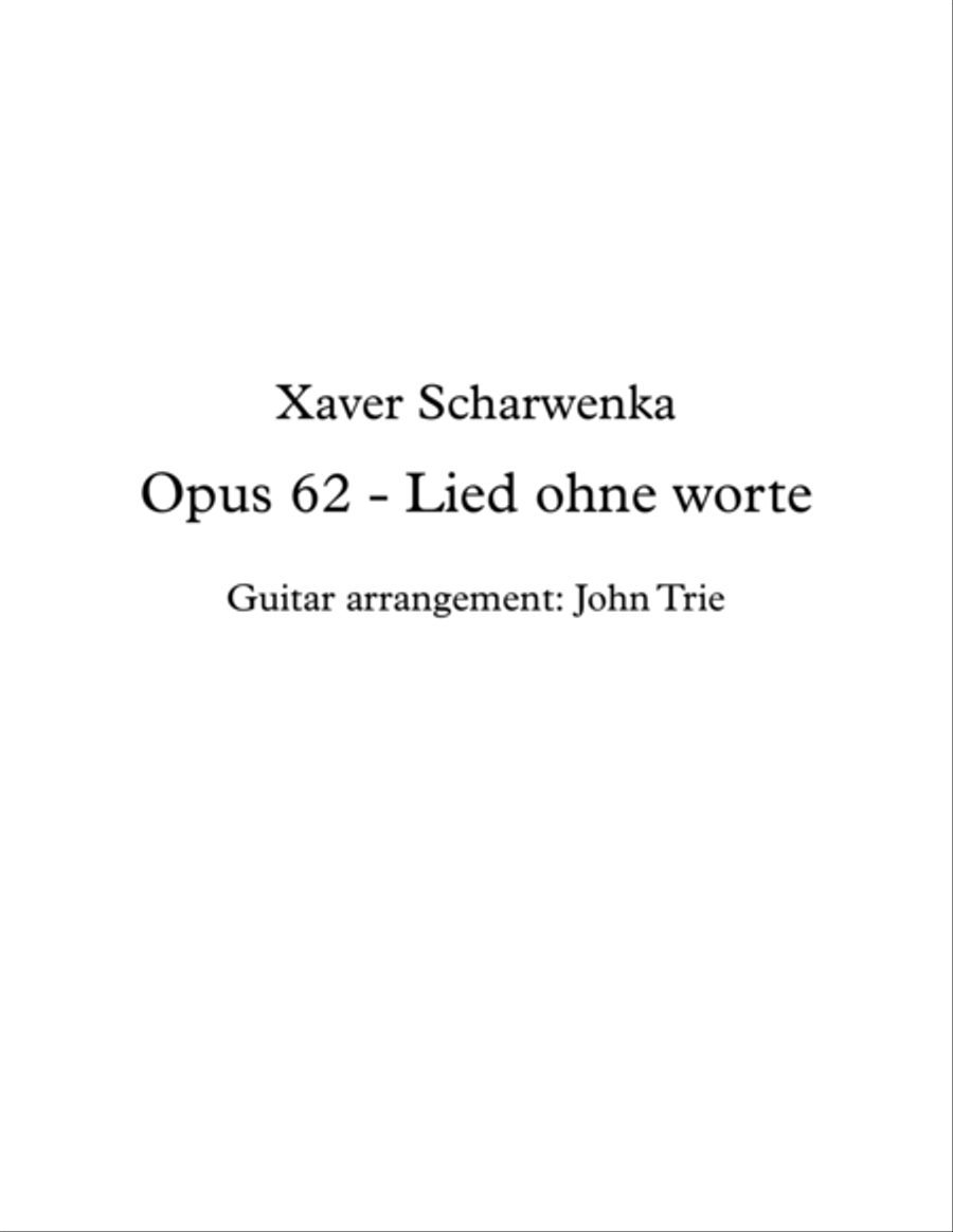 Opus 62, Lied ohne worte Opus 62, Lied ohne worte Acoustic Guitar scores gallery preview page 1