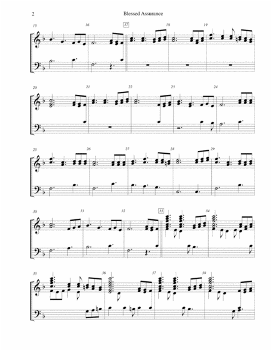 Blessed Assurance - for 3-octave handbell choir 3-Octaves scores gallery preview page 2