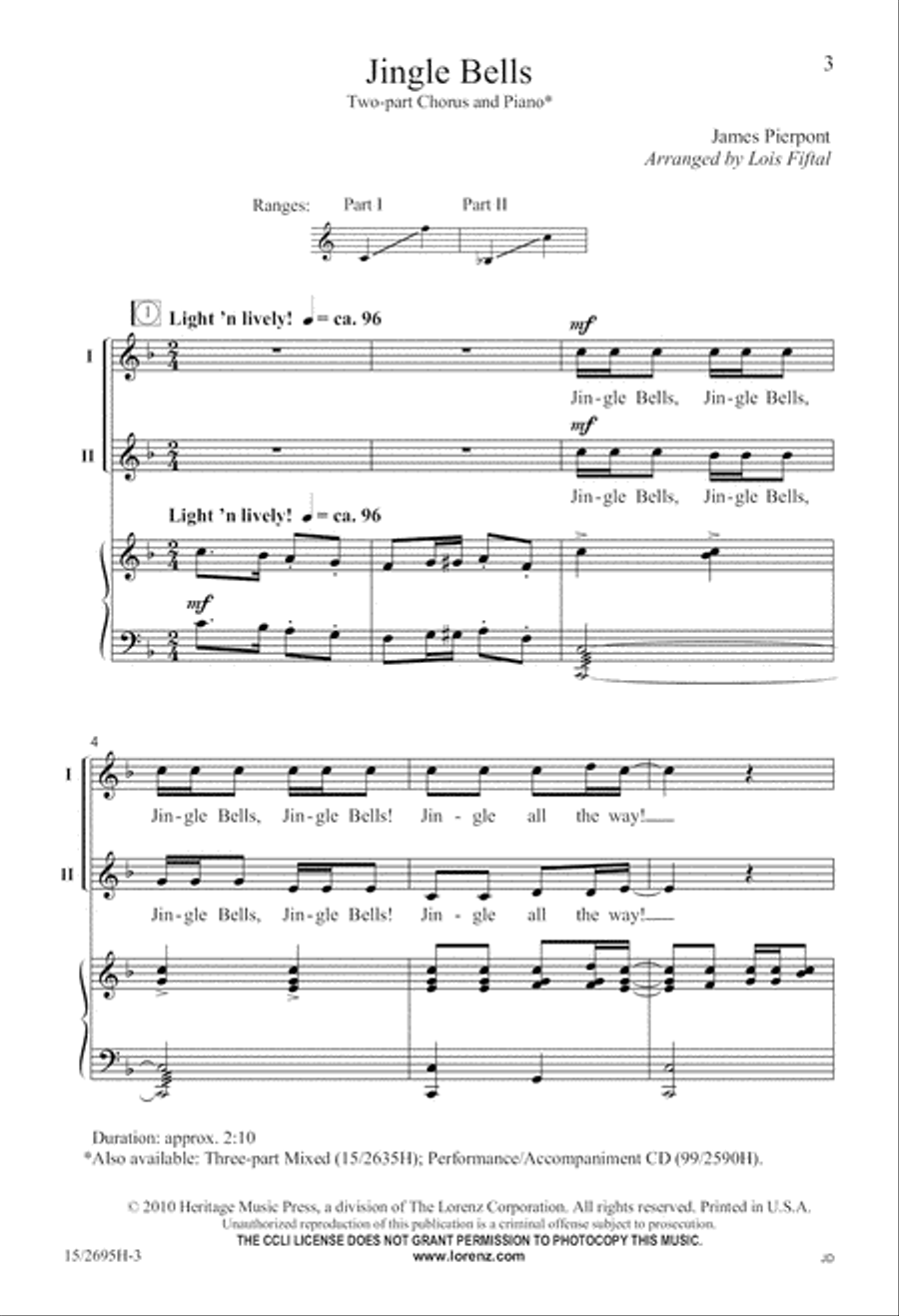 Jingle Bells Jingle Bells 2-Part scores gallery preview page 4