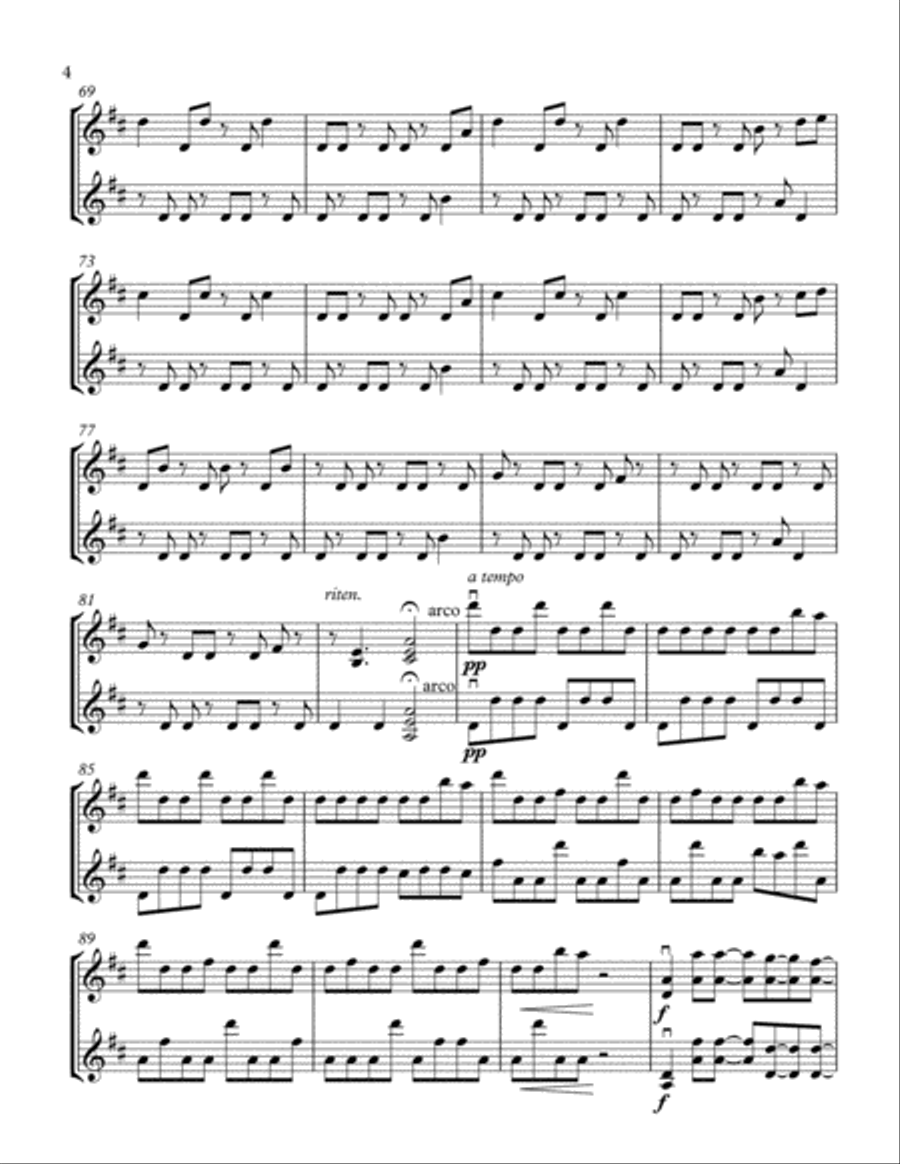 Racing the Rain (Duet for Two Violins) String Duet scores gallery preview page 4