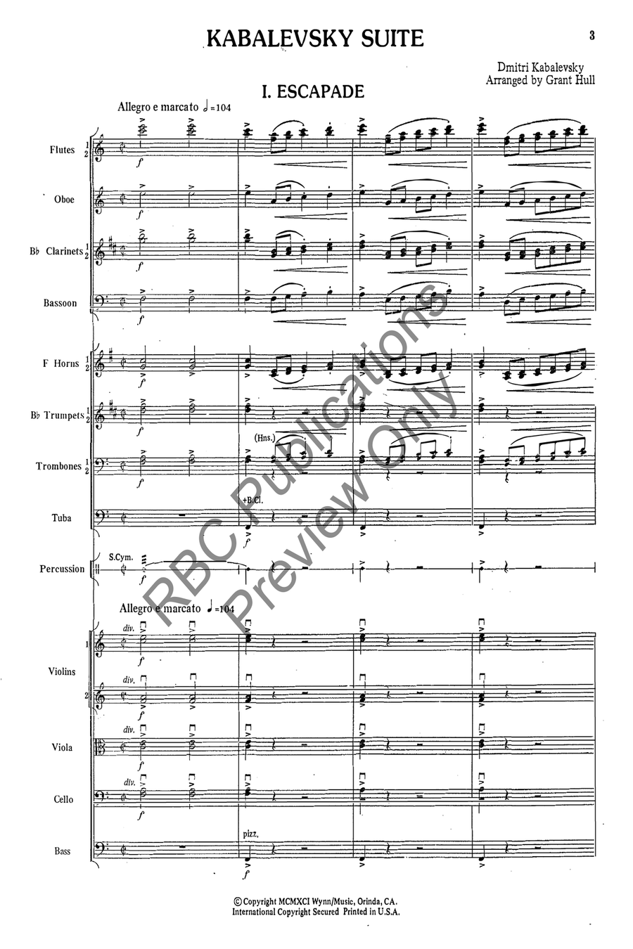 Kabalevsky Suite Full Orchestra scores gallery preview page 4
