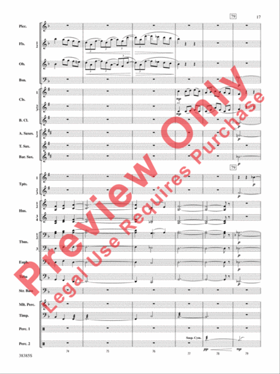 Fantasia on the Alleluia Hymn Concert Band scores gallery preview page 18