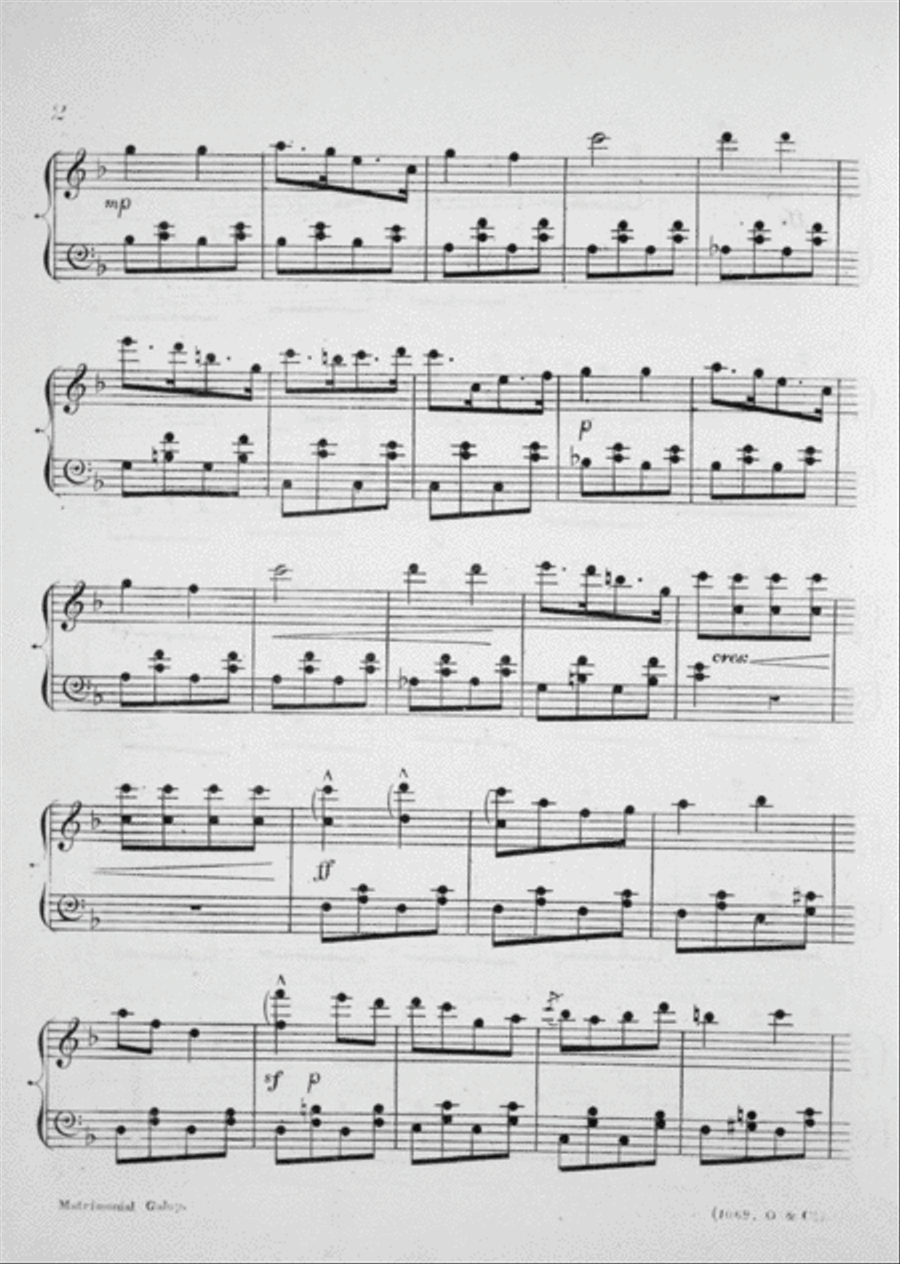 The Matrimonial Galop; The Vicissitudes of Love and Matrimon Piano Solo scores gallery preview page 3