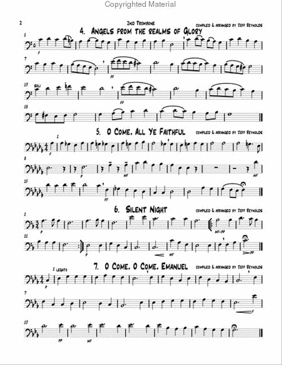 19 Traditional Christmas Carols Trombone Quartet scores gallery preview page 13