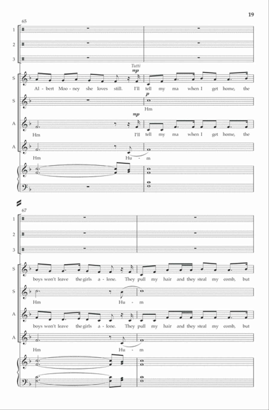 I'll Tell My Ma (SSAA) SSAA scores gallery preview page 20
