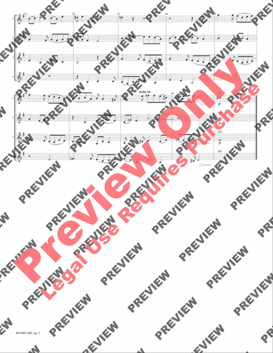 Ricercare Ricercare Clarinet Quartet scores gallery preview page 5