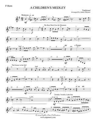 A Children's Medley: 1st F Horn