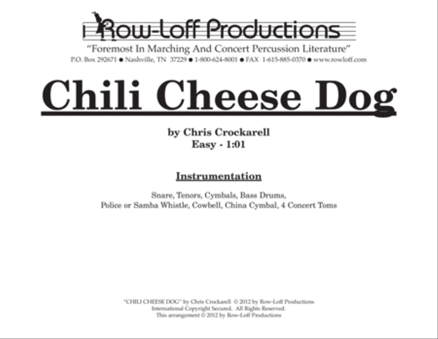 Chili Cheese Dog w/Tutor Tracks Percussion Ensemble scores gallery preview page 2