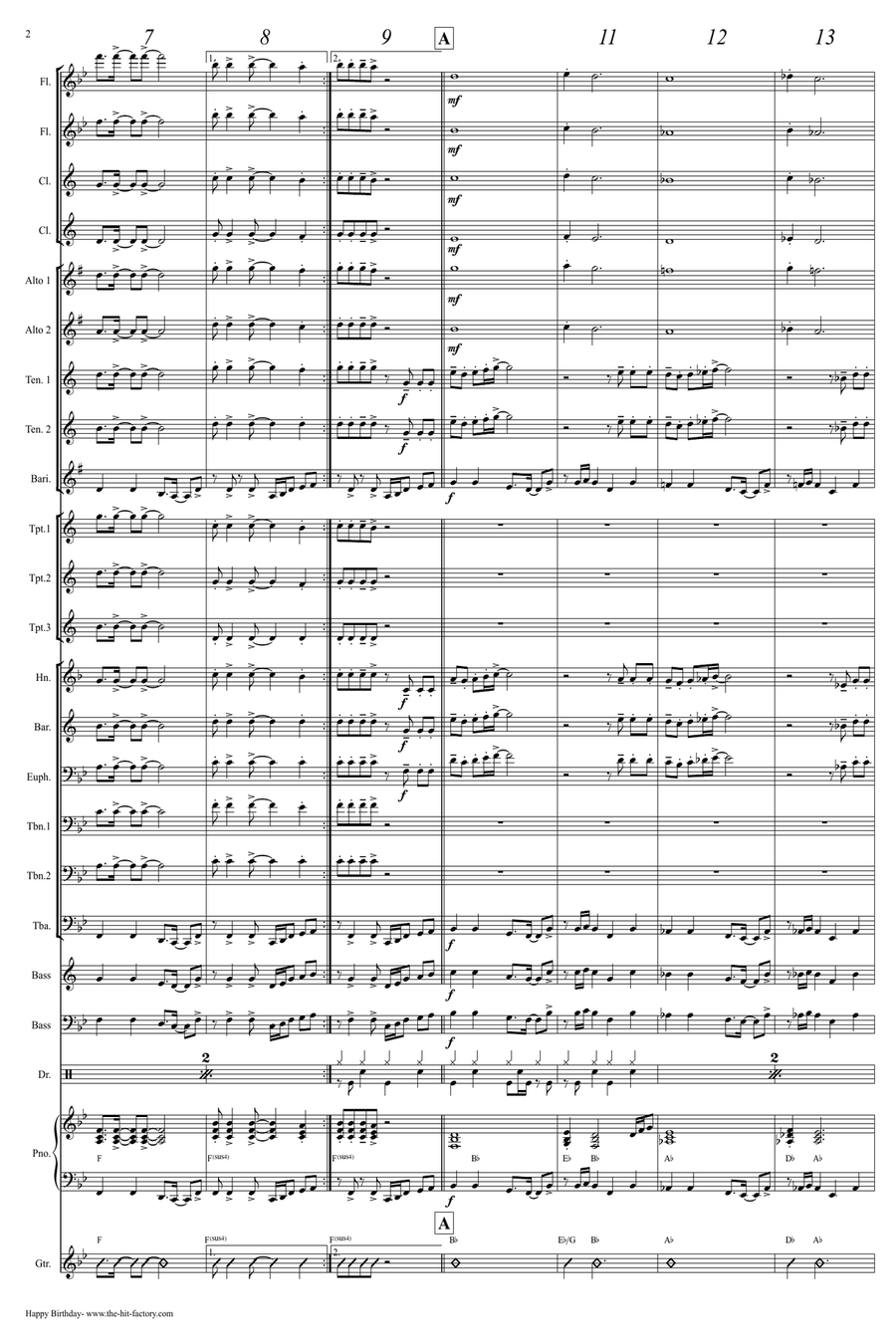 Happy Birthday Concert Band scores gallery preview page 3