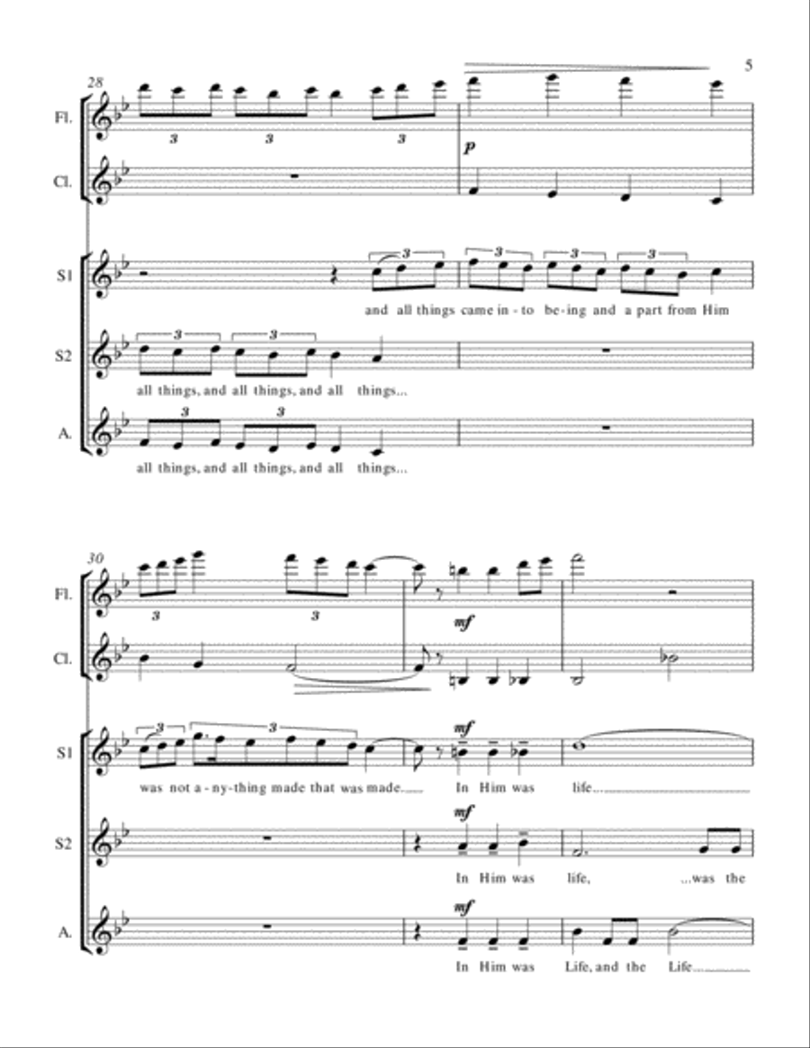 IN THE BEGINNING WAS THE WORD (SSATB) – John 1:1-18 SSATB scores gallery preview page 5
