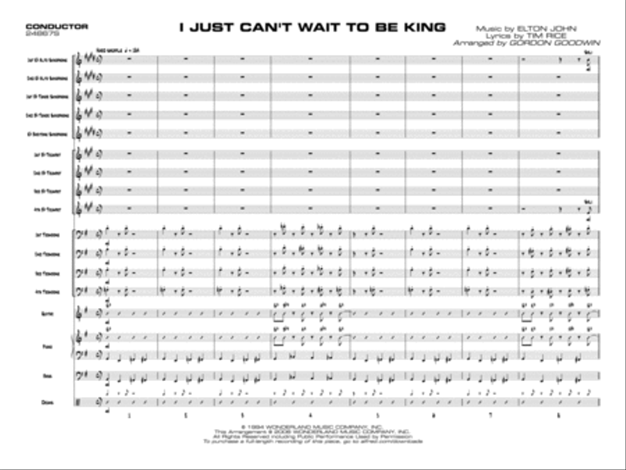 I Just Can't Wait to Be King Jazz Ensemble scores gallery preview page 4