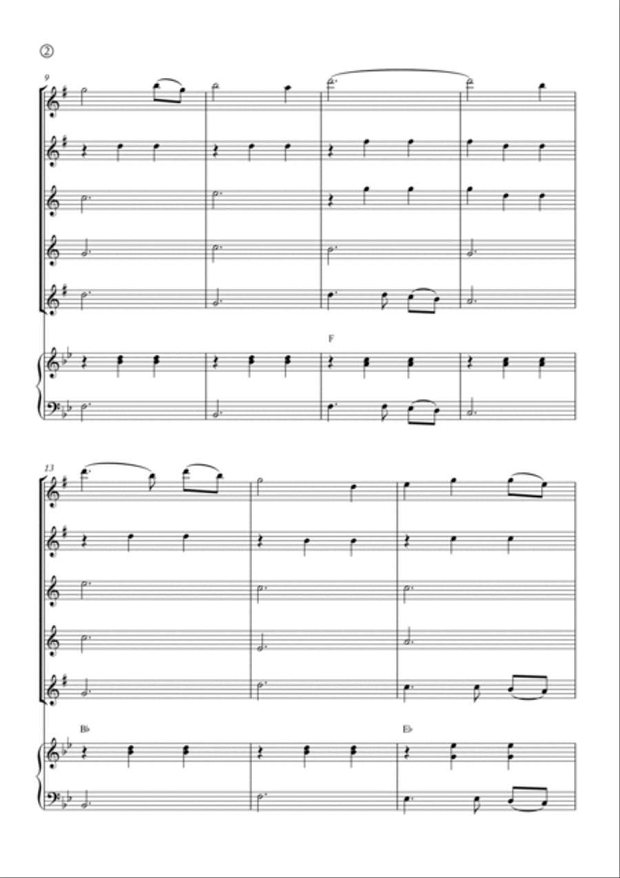 Amazing Grace Saxophone Quintet scores gallery preview page 2