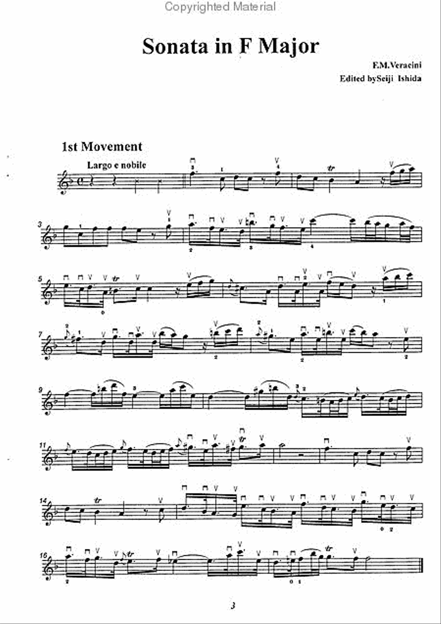 Sonata No. 1 in F Major Violin scores gallery preview page 2