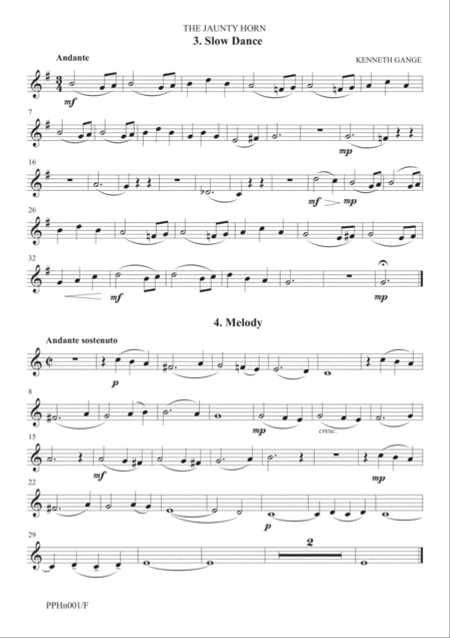 GANGE THE JAUNTY HORN Brass Duet scores gallery preview page 2