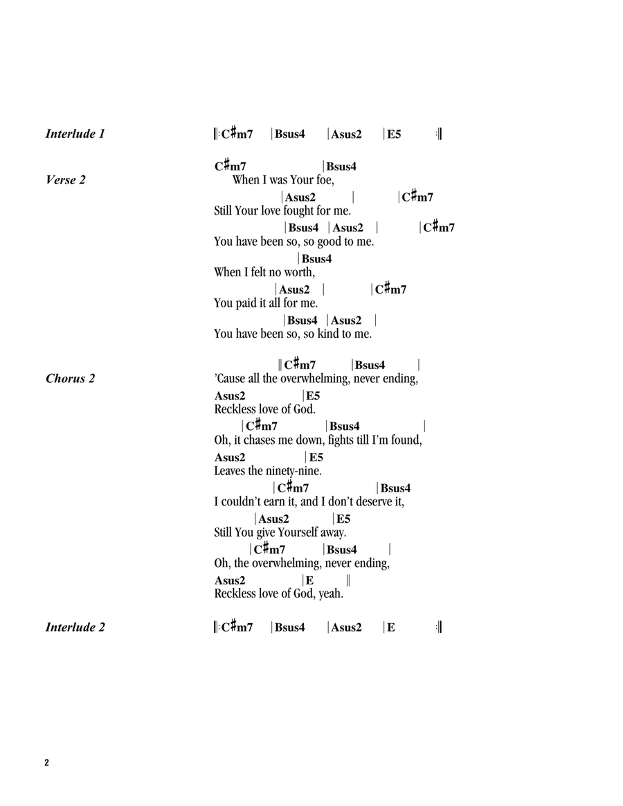 Reckless Love Guitar scores gallery preview page 2