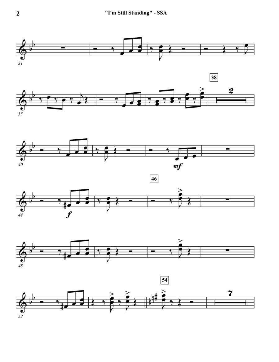 I'm Still Standing Concert Band scores gallery preview page 2