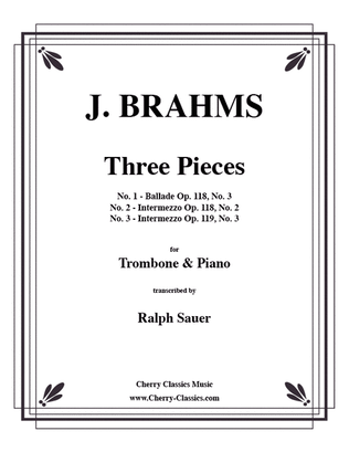 Book cover for Three Pieces for Tenor Trombone & Piano