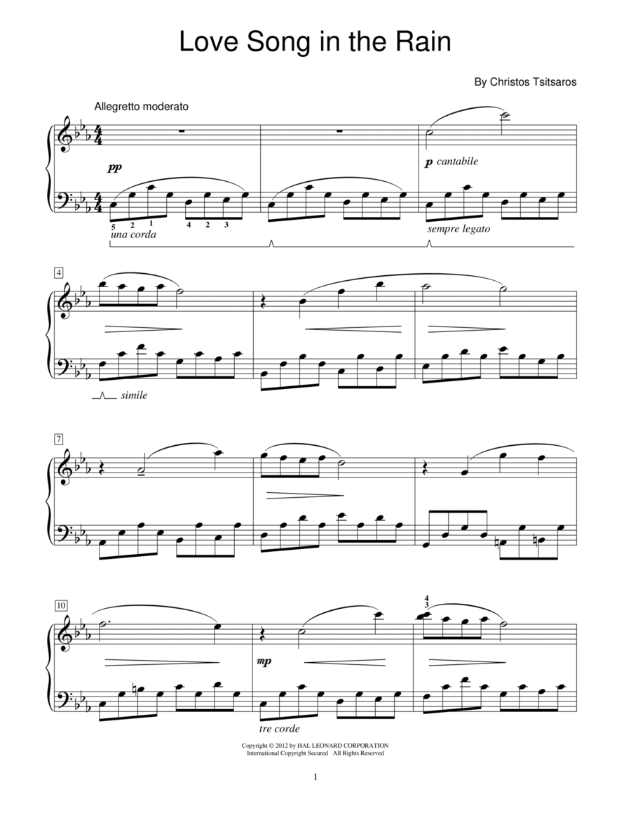 Love Song In The Rain Piano Method scores gallery preview page 1