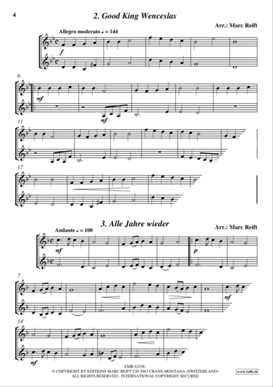 35 Easy Christmas Duets Trombone Duet scores gallery preview page 4