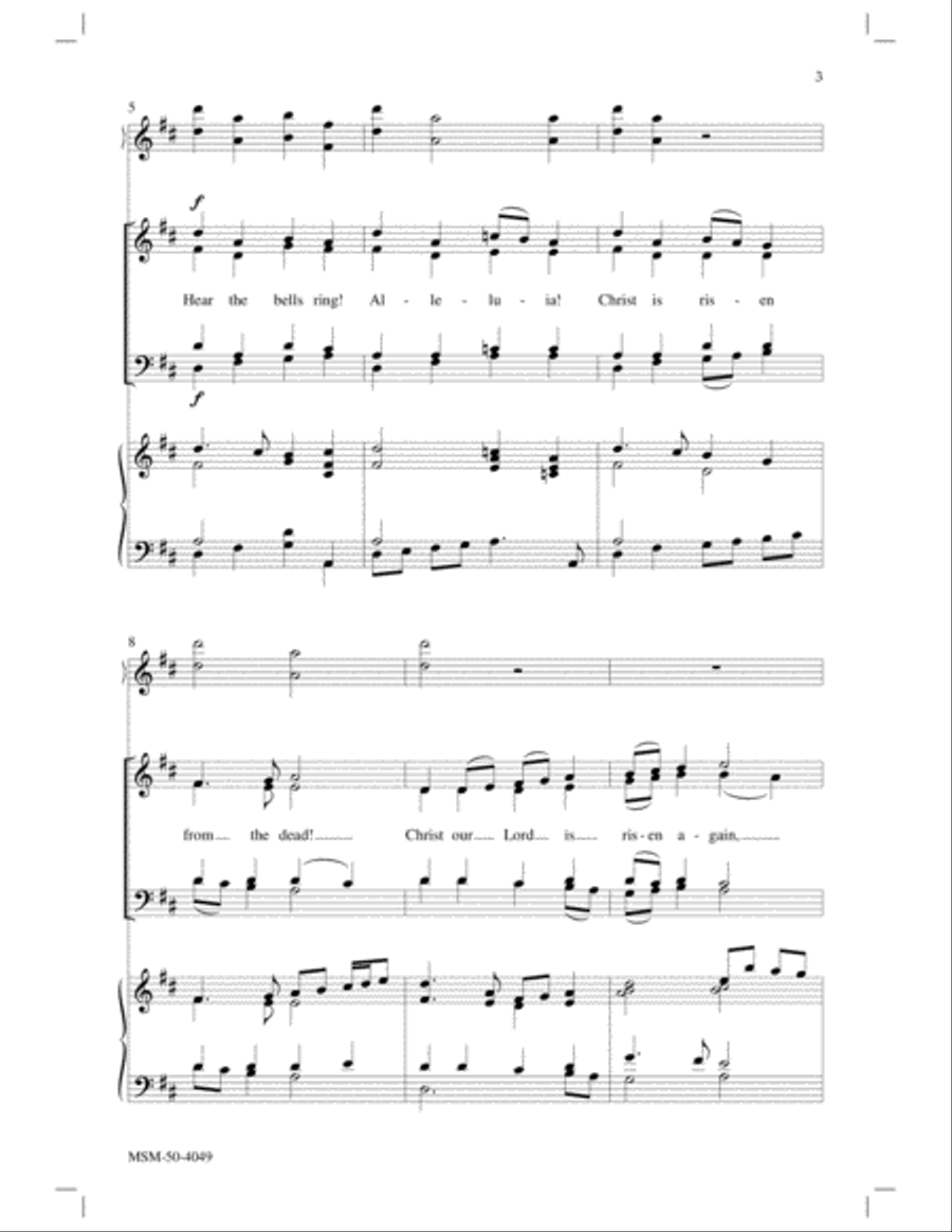 Christ the Lord Is Risen Again 4-Part scores gallery preview page 3