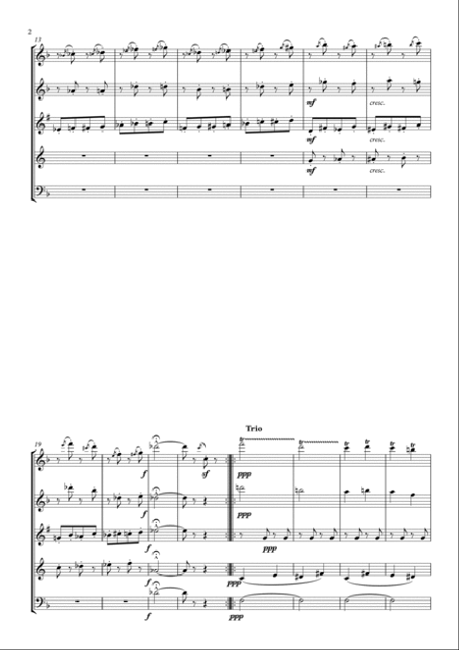 Ballet of the Unhatched Chickens from Pictures at an Exhibition arranged for Wind Quintet Woodwind Quintet scores gallery preview page 4