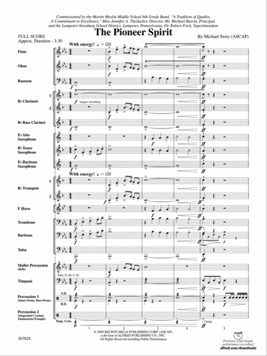 The Pioneer Spirit The Pioneer Spirit Concert Band scores gallery preview page 2